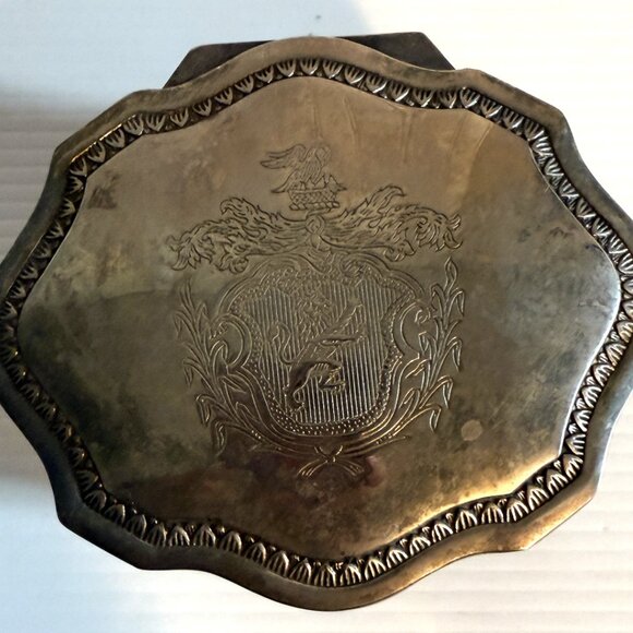 Vintage Silver Plate Hinged Jewelry Trinket Box Lion Crest & Feet Int'l Silver - Picture 2 of 15